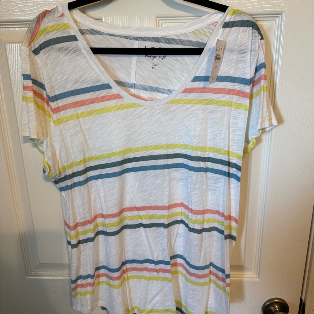 LOFT Yellow and Pink Relaxed Fit T-Shirt